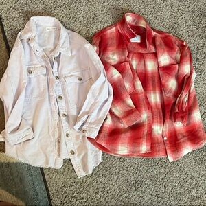 Red and White Plaid Kids Shirt